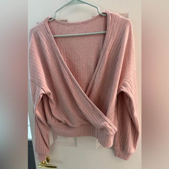 OGL Blush Wide Rib Surplice Top-NWOT - Picture 6 of 8